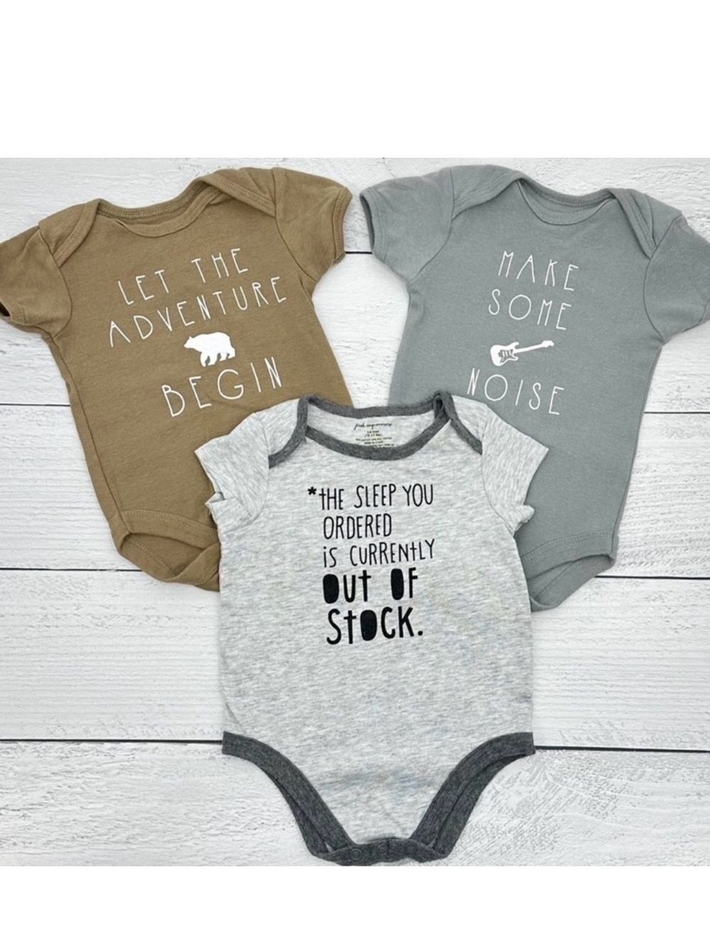 Baby Bodysuit Bundle 3-6 Months Graphic Onesies Adventure Noise Sleep Set - Picture 8 of 8